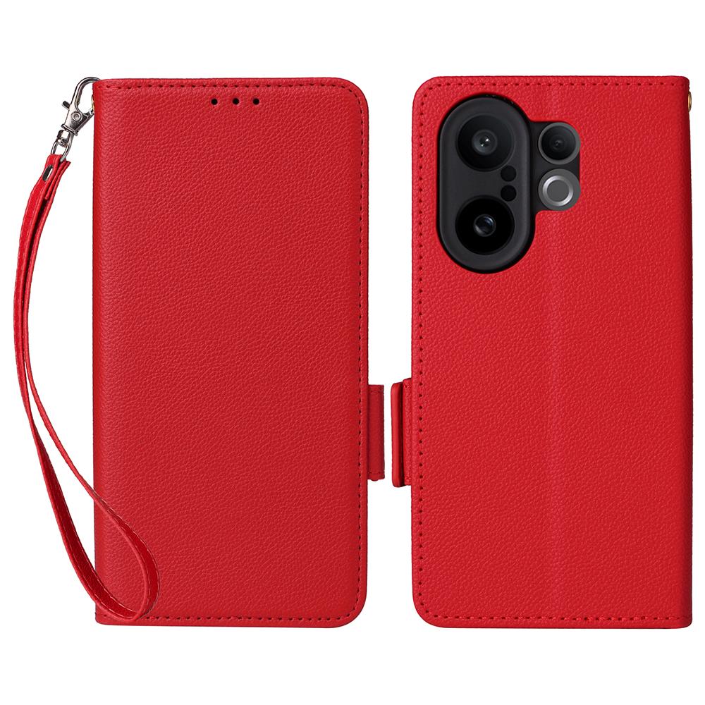 For Vivo X200 FE 5G/S30 Pro Mini 5G Case with Wrist Strap Litchi Texture PU Leather Wallet Phone Cover