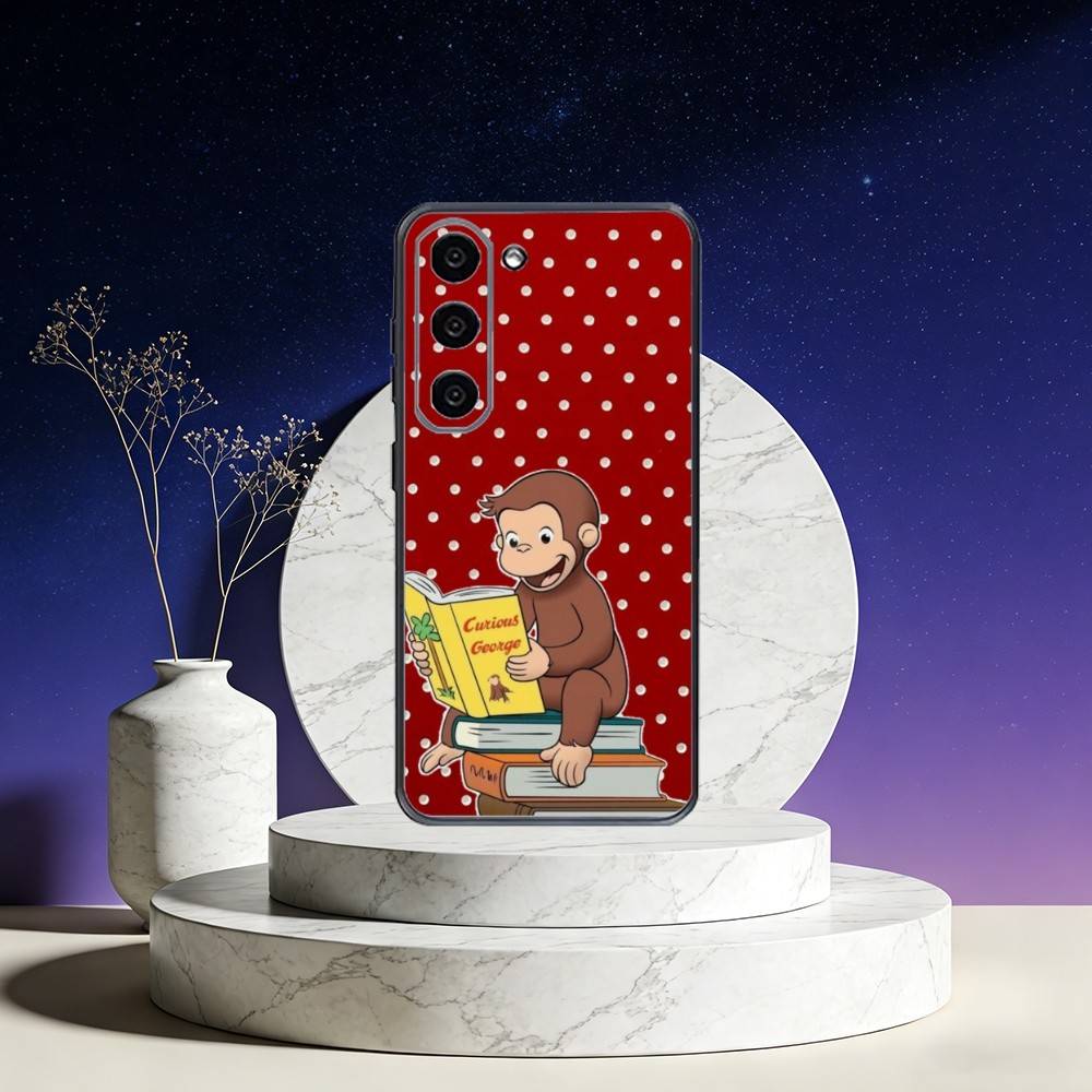 Mokey C-Curious G-Georges Phone Case For Samsung Galaxy A73,A72,A71,A70,A53,A52,A51,Others Soft Black Cover