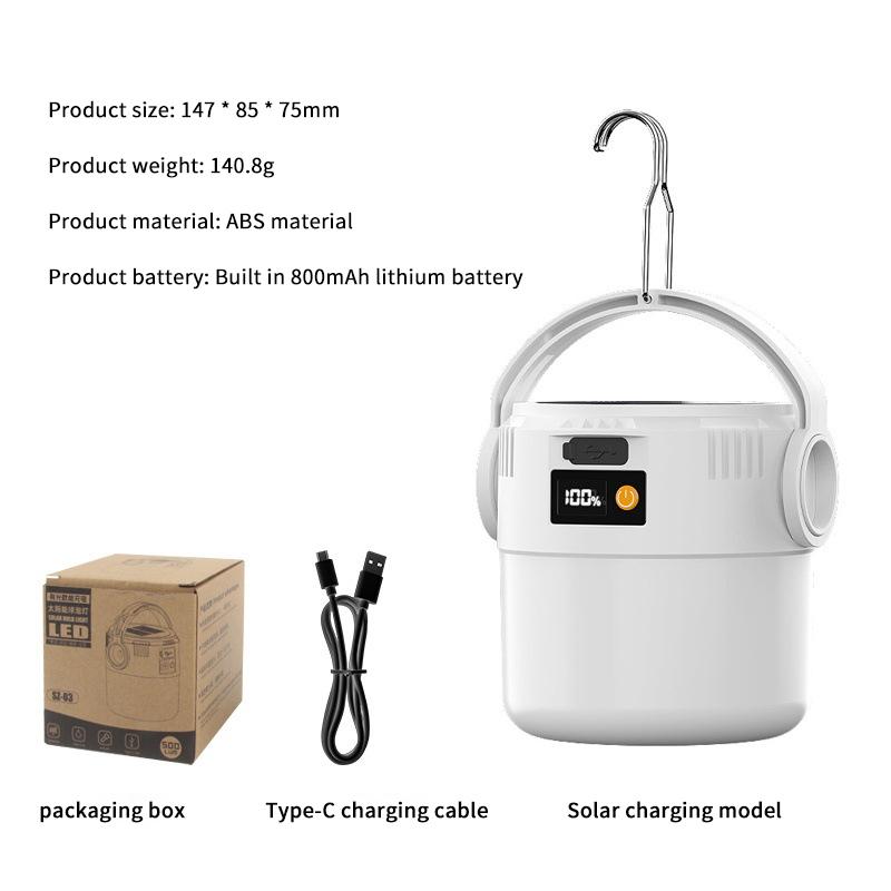 Solar Hanging Lantern Usb Rechargeable Ip55 Waterproof Ultra Bright Camping Light With Hook Hiking Tent Hanging Emergency Lamp