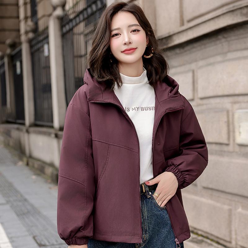 Dámské módní zimní bundy s kapucí, ležérní parka, dámské s dlouhým rukávem, hřejivé krátké kabáty