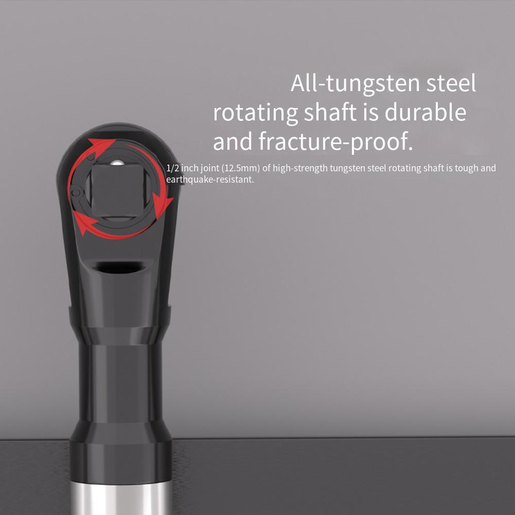 Automatic Ratchet Hand Wrench 37-74 Lb-ft Torque Slim Profile 3-second Quick Change High Torque Wrench Extender Gray Black