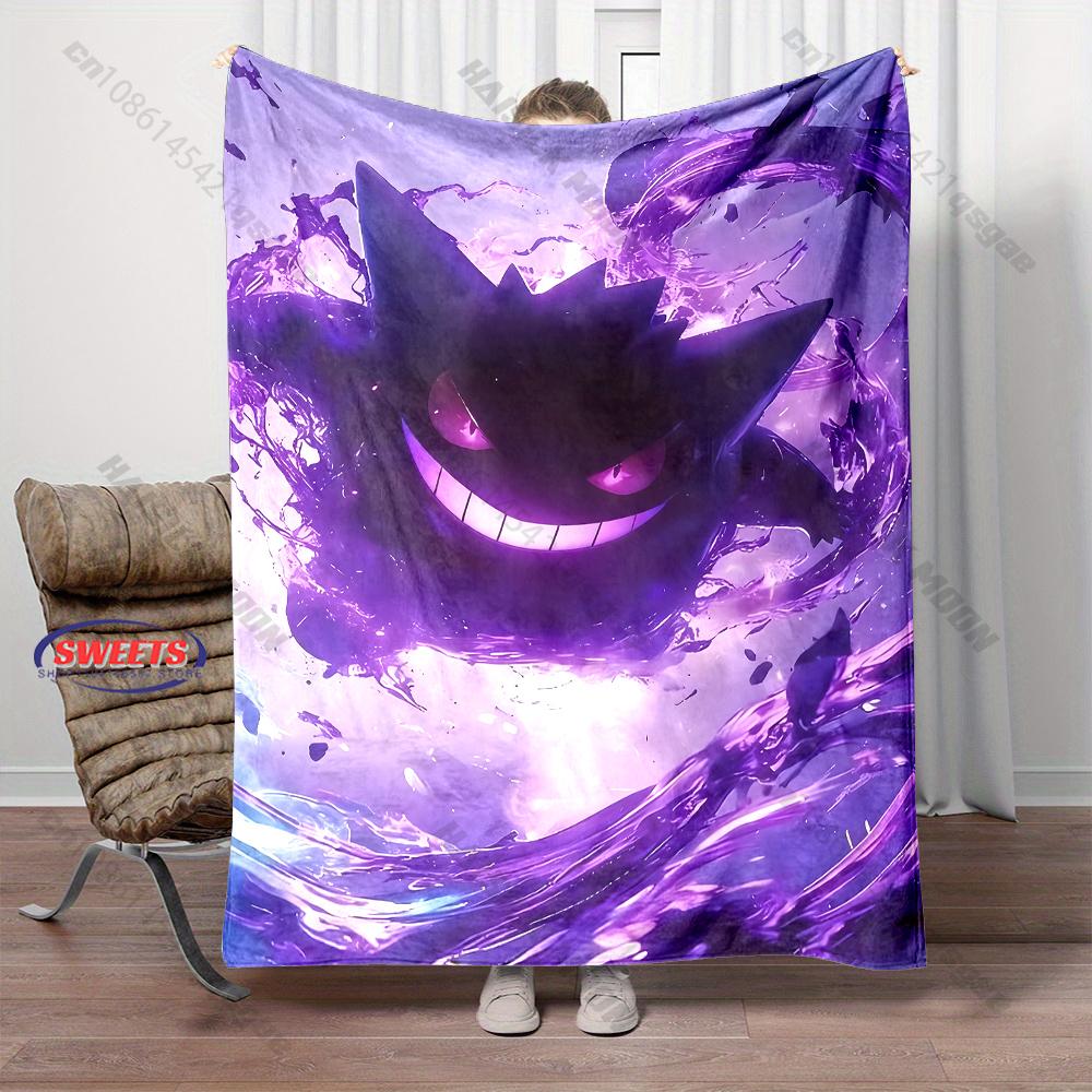 Free Shipping! Pokemon Gengar Print Blanket Warm Soft Comfortable Home Travel Blanket Sofa Bedding Cover Blanket Gift for Kids