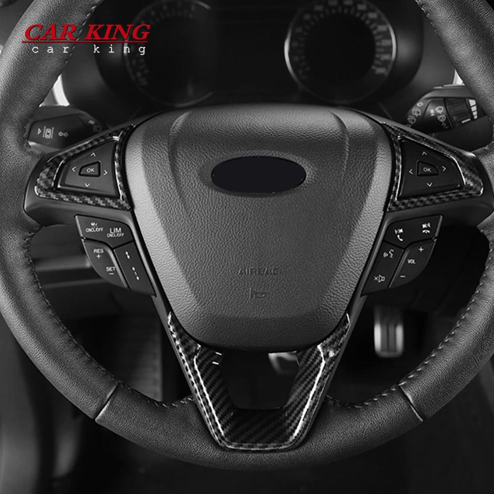 For Ford Edge 2018   ABS Carbon Fiber Car Front Storage Box Panel Decoration Cover Trim Styling Interior Accessories