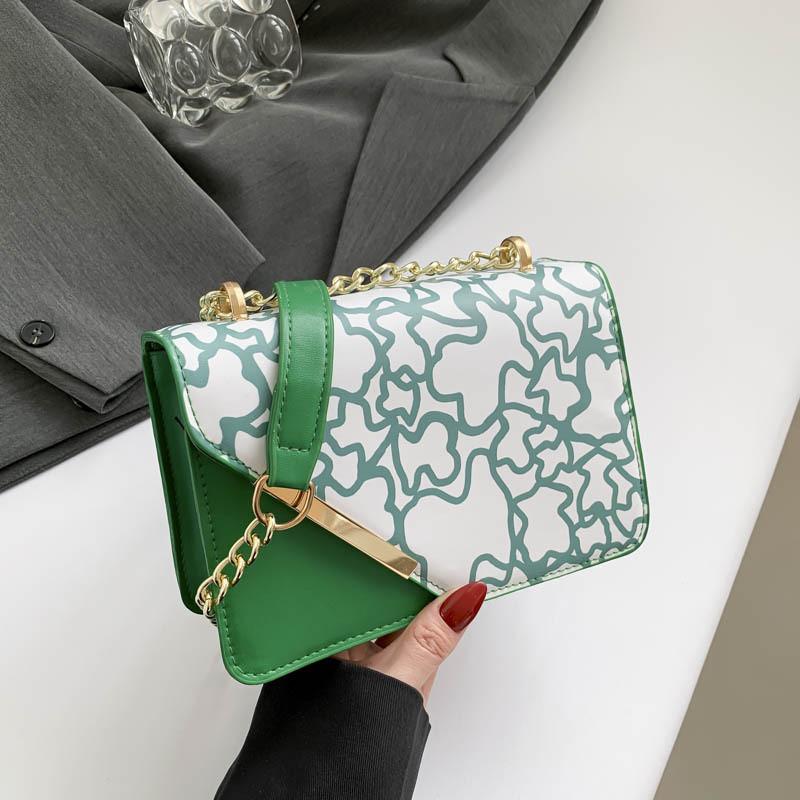 Minimalist Trendy Pu Leather Bag For Women Beautiful 2024 Spring Style зелёный