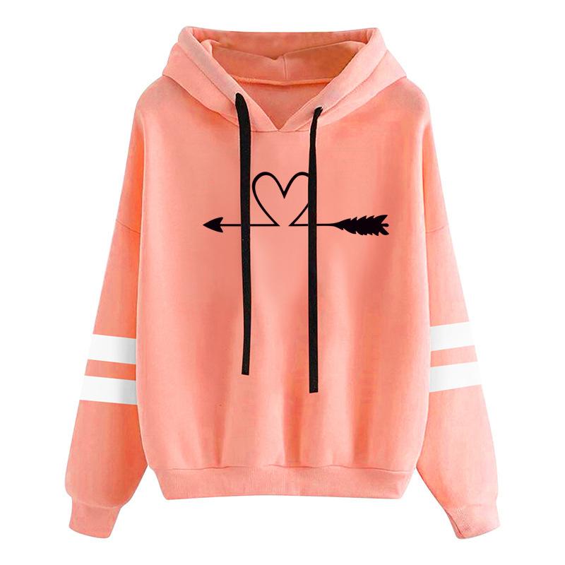 

Женская толстовка с капюшоном, осенняя, с принтом, с длинным рукавом, толстовки с капюшоном XL розовый