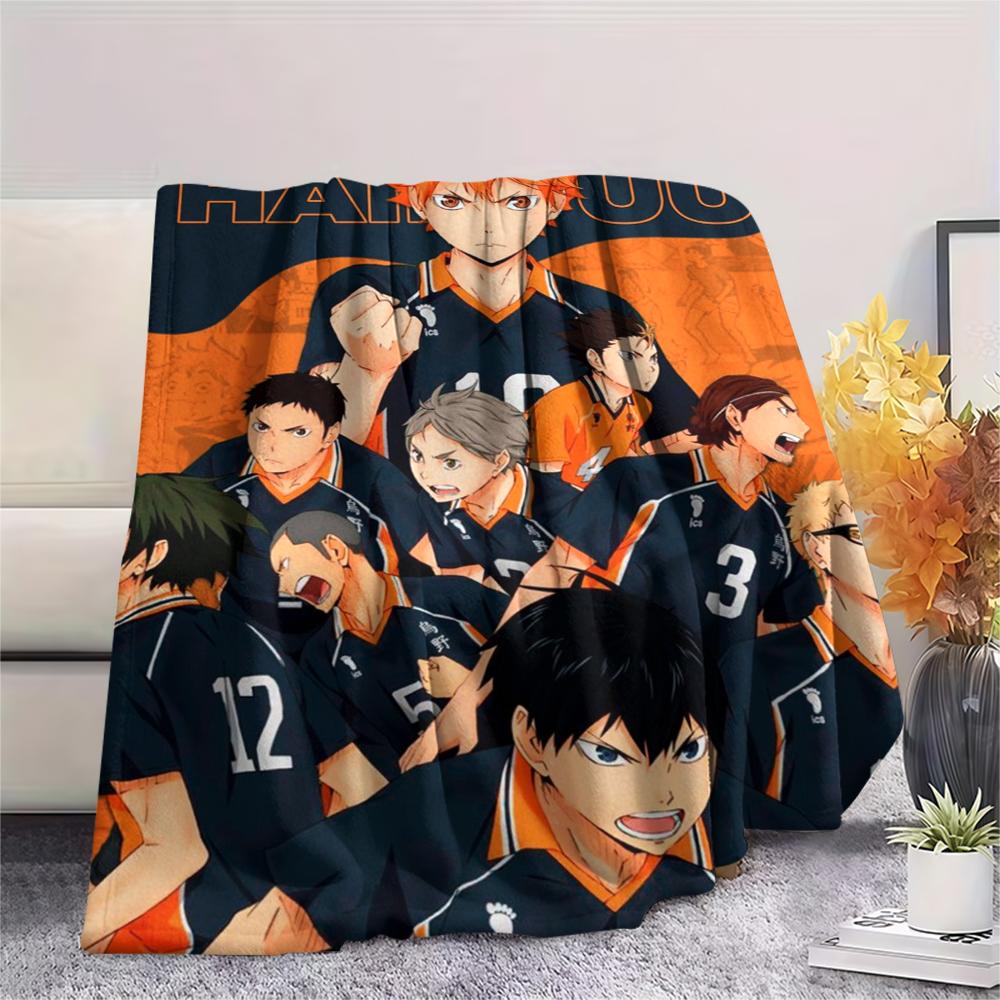 1 ks Haikyu!! Flanelová deka s anime potiskem, Vysoce kvalitní, Pohodlná pro všechna roční období, Domácí dekorace, Teplo a pohodlí, Perfektní pro vánoční dárky 53