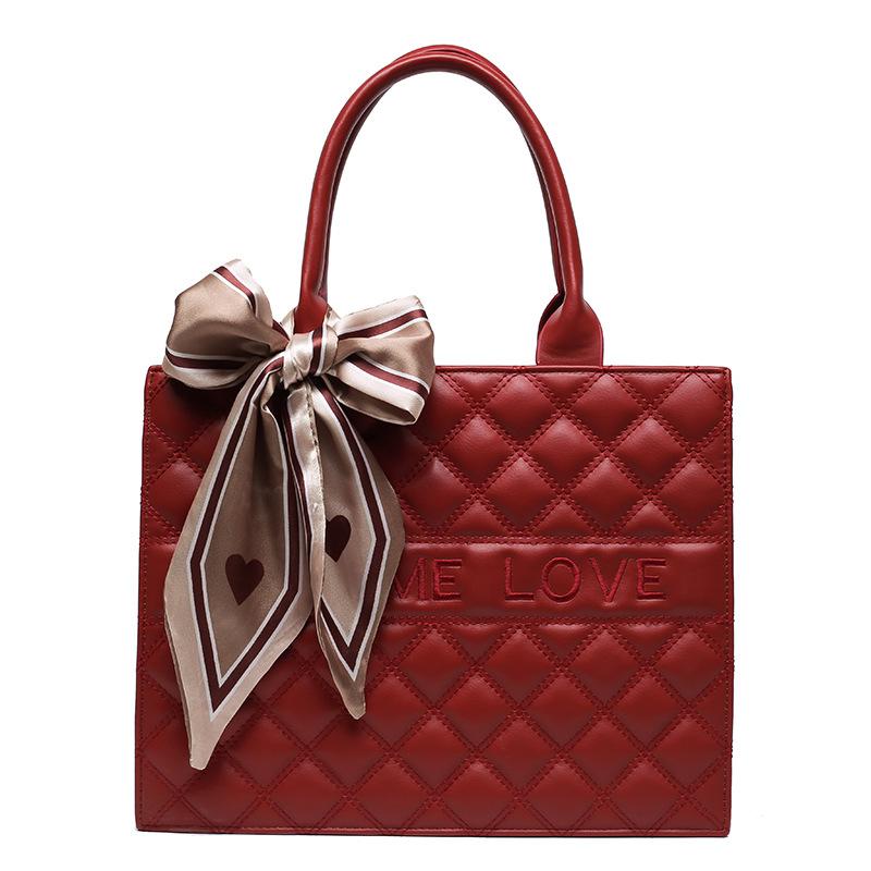 Wedding Bag Bride Wedding Girl Large Capacity Premium Sense Soft Leather Niche Red Daily Available Tote Bag