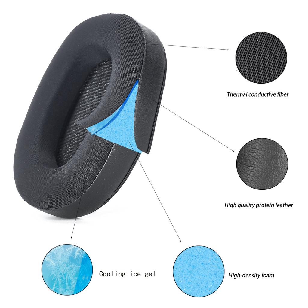 Easy Clean Ear Cushions Cooling Gel Earpads for WH1000XM6 Earphone Earcups Earmuff For Comfortable Extended Wear