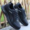 Men's Waterproof Black Leather Sneakers - Thick-Soled, Non-Slip, Soft Sole, Wear-Resistant, Versatile Casual Running Shoes