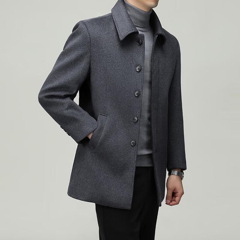 Firstview Men's Mid-Length Plush Wool Blend Overcoat FV24D1111