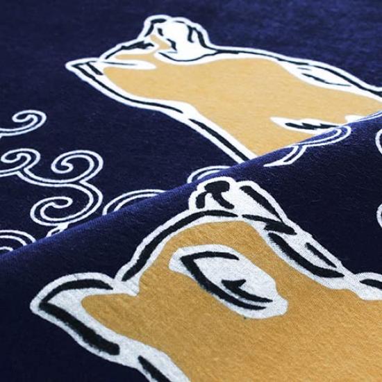 Dyeing Anbo Hand Towel Dark Authentic Made in 35cm x 100cm "Arabesque Walkway, Blue" Dyed, 100% Cotton, Tokuoka, Japan,