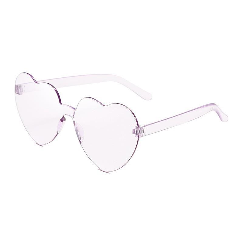 Transparent Heart-Shaped Jelly Sunglasses for Men & Women - European & American One-Piece Design