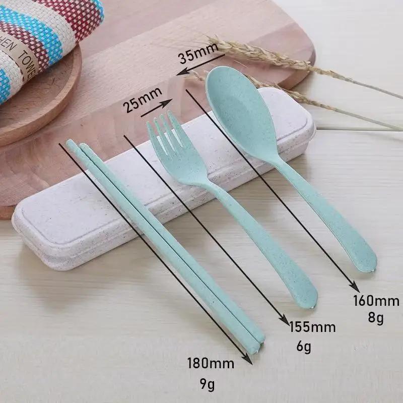 Camping Utensil Set Reusable Utensils Set with Case Cutlery Set Forks Spoon Tableware Chopsticks for Travel Picnic Camping