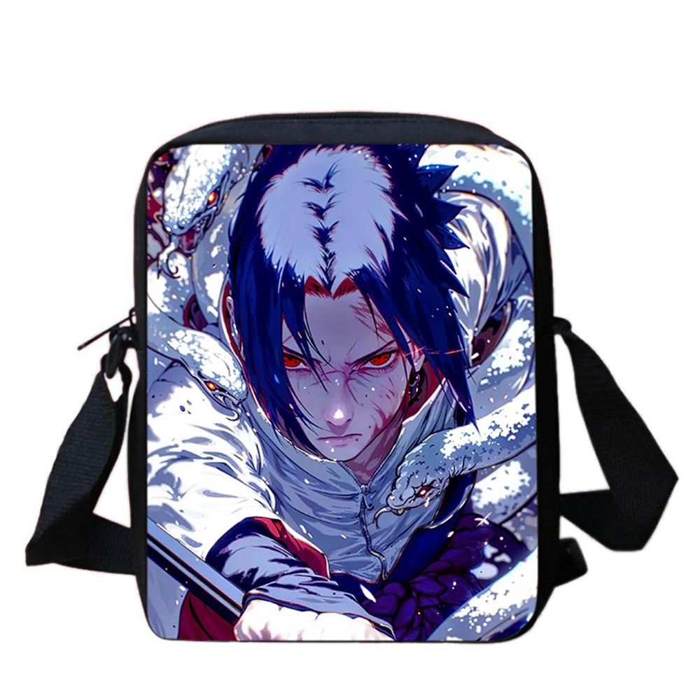 NARUTO Anime Kids Crossbody Bag, Adjustable Straps & Zipper, Light Durable Shoulder Bag, Daily School Bag Boys & Girls Ages 5-11