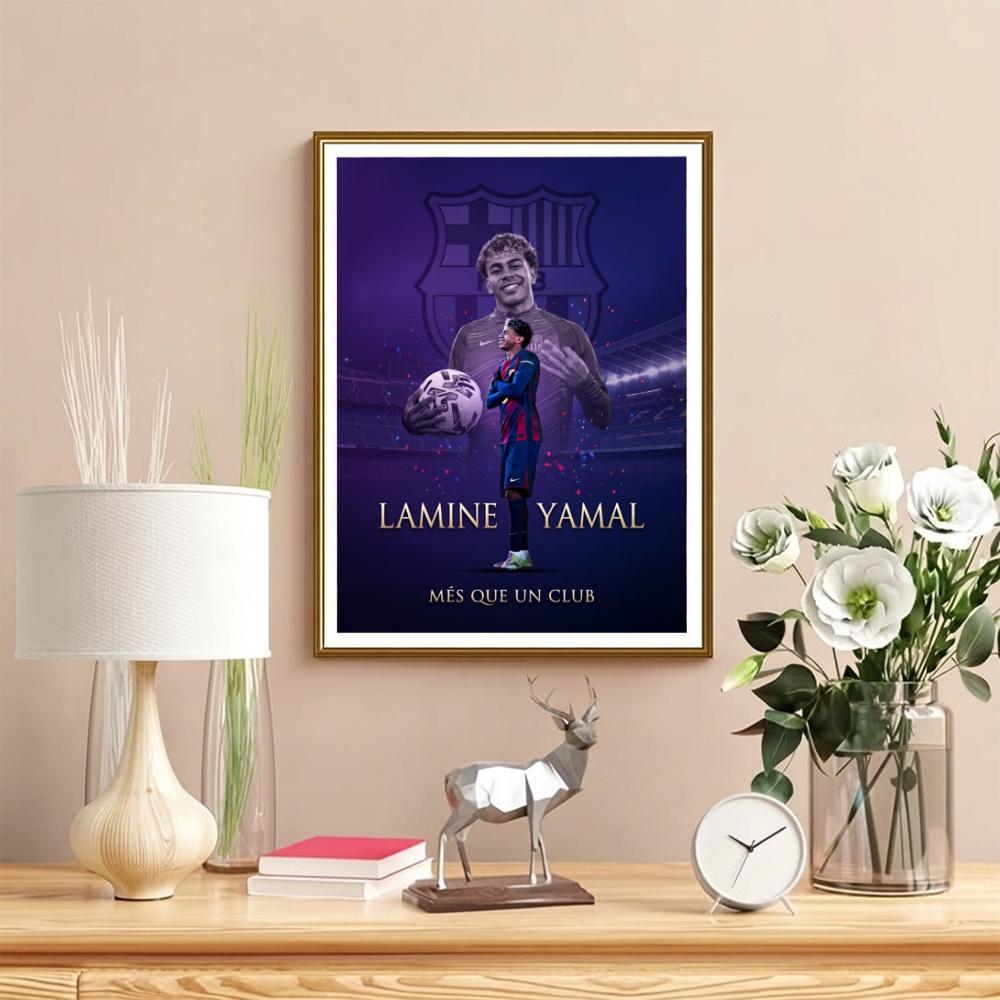 Lamine Yamal 19 Football Star 5D Diy Diamond Painting Round Diamond Diy Frameless Holiday Artwork Suitable For Home Office Wall Decoration