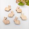 6 Stück stehende Osterhasen-Ornamente Unfertige realistische Holzhasen Dekorative handgefertigte Handwerkskunst Kleine Hasenfiguren