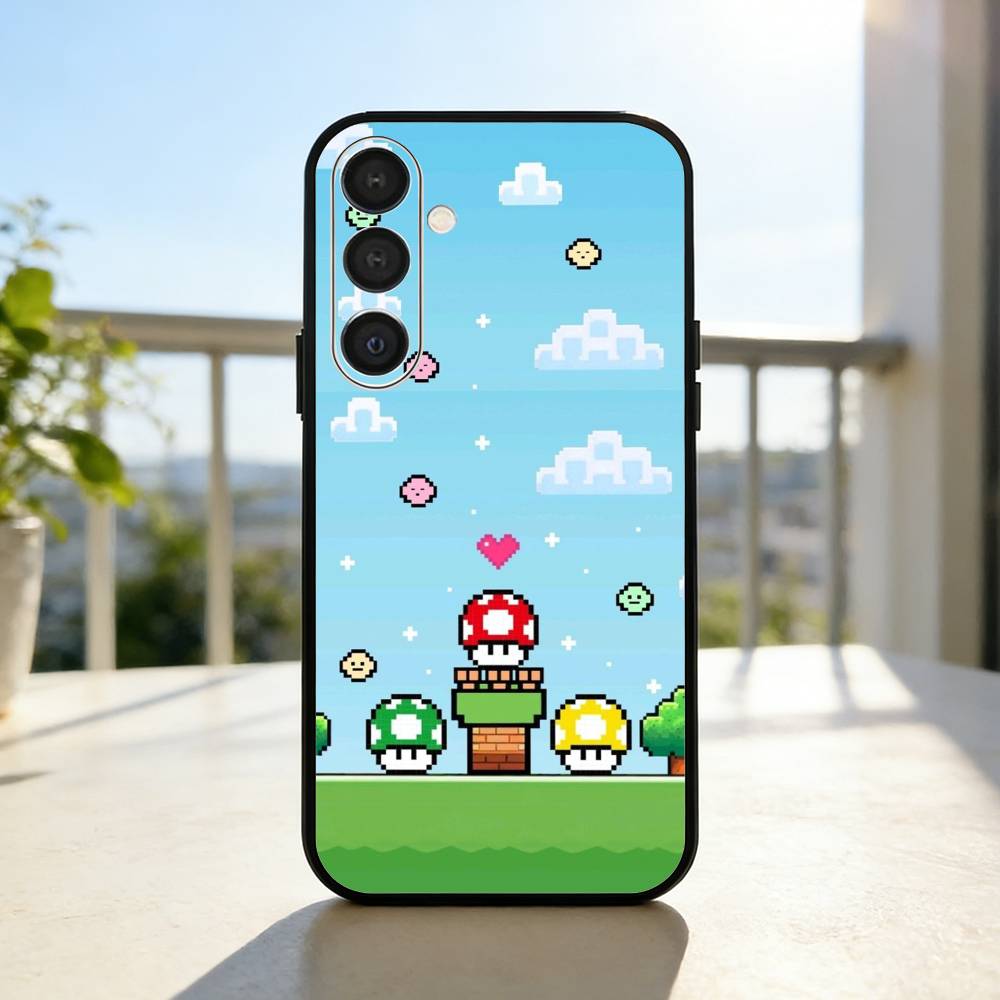 Anime Super M-MarioS Bros Phone Case For Samsung A73,A21s,A22,A31,A32,A52,A53,A71,A80,Soft Black Shell