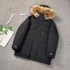 Winter 2025 Men's Fashion Down Jacket with Fur Collar - Unisex, Warm, Hooded, and Windproof.