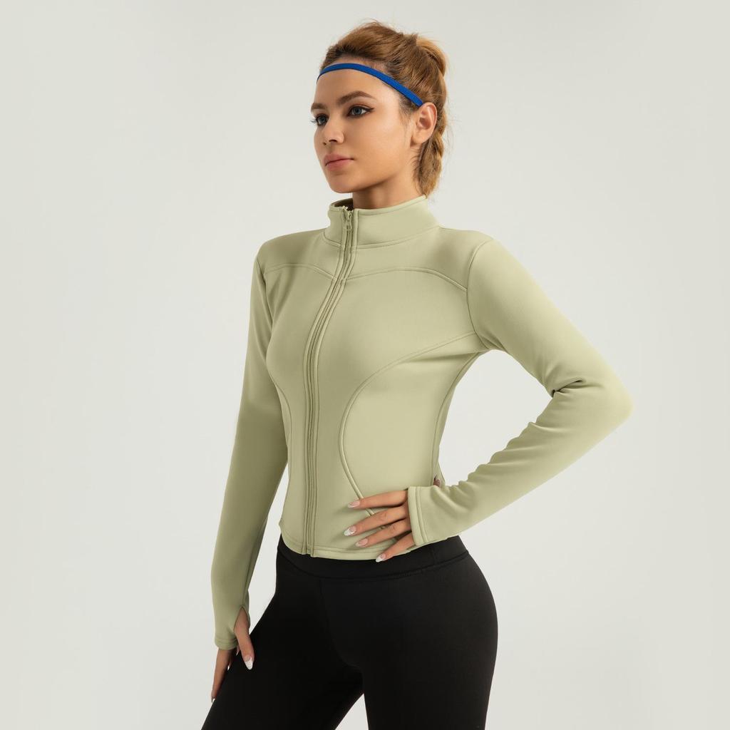 Neue Herbst/Winter-Yogajacke – Plüsch, warm, Slim Fit für Fitness & Laufen