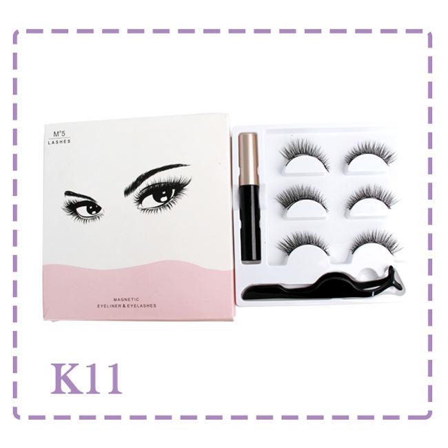 Private Label Magnetic Silk Eyelashes Custom Eyelash Magnetic Box 3D Mink Magnetic Eye Lashes Magnetic Eyeliner Set