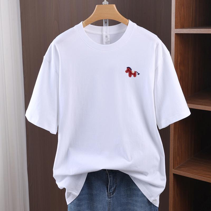 2026 Year of the Horse Embroidered Cotton Unisex Short Sleeve Tee