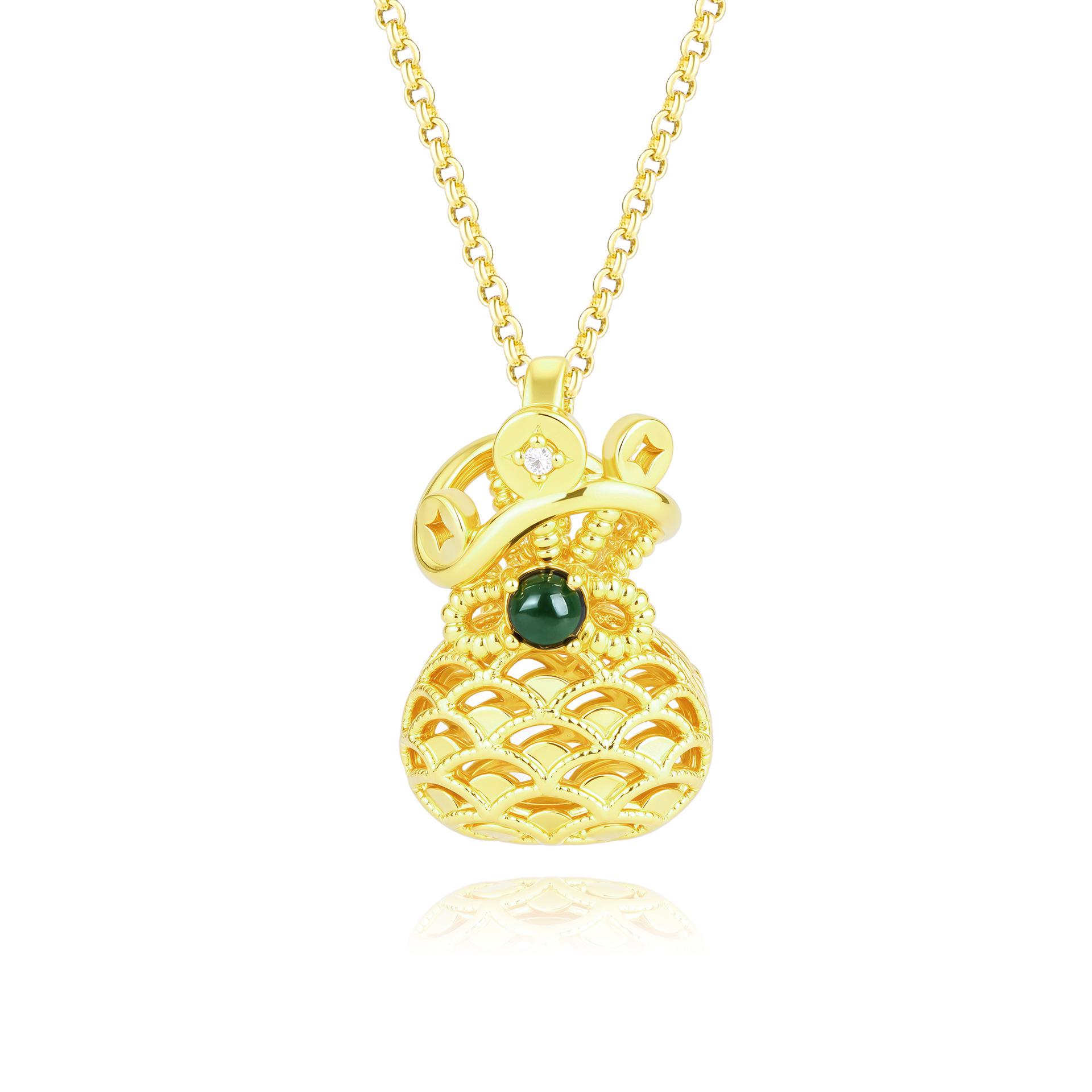 Vietnam Gold Sand Filigree Coin Pendant Necklace: Luxurious, Real Gold-Plated, Long-Lasting, Niche Clavicle Chain for Women.