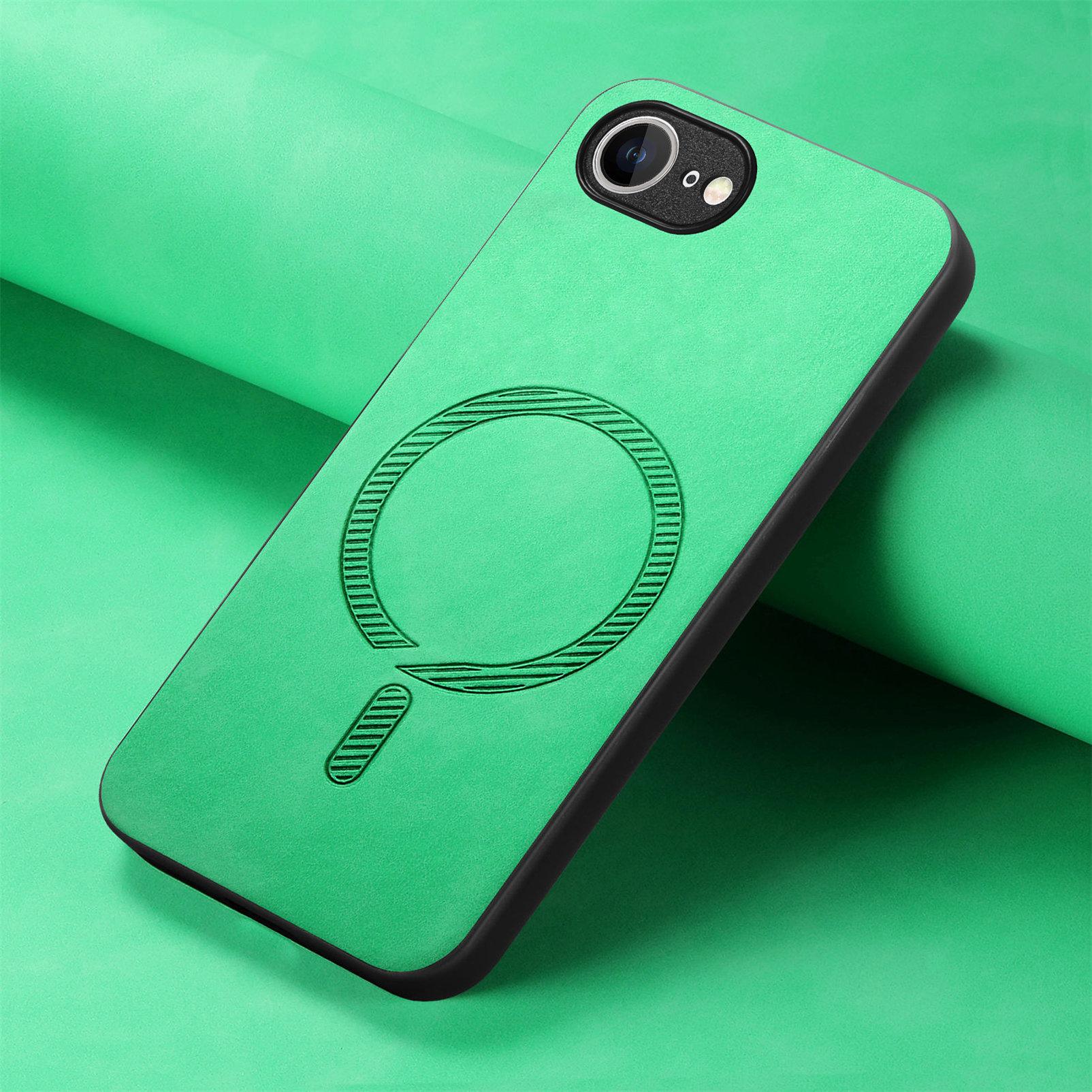 

Чохол зі штучної шкіри з магнітним покриттям для iPhone 16E 16 Pro Max Magsafe, захисна задня кришка, матовий бампер для iPhone 16 Plus for iPhone 16Pro Max зелений