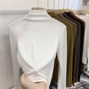 Women's Elastic Slim-Fit Long-Sleeve Half-High Collar Fleece T-Shirt - Soft, Skin-Friendly, 2022 Autumn/Winter Collection