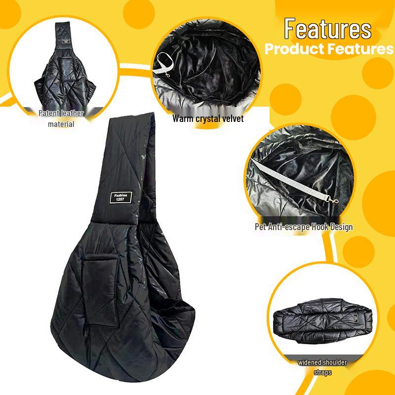 

Winter Padded Pet Carrier Bag: Portable Crossbody for Dogs фарби люмінесцентні зелений колір
