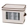 Wine Glass Storage Box with Reinforced Handle Fully Removable Lid Foldable Large Capacity