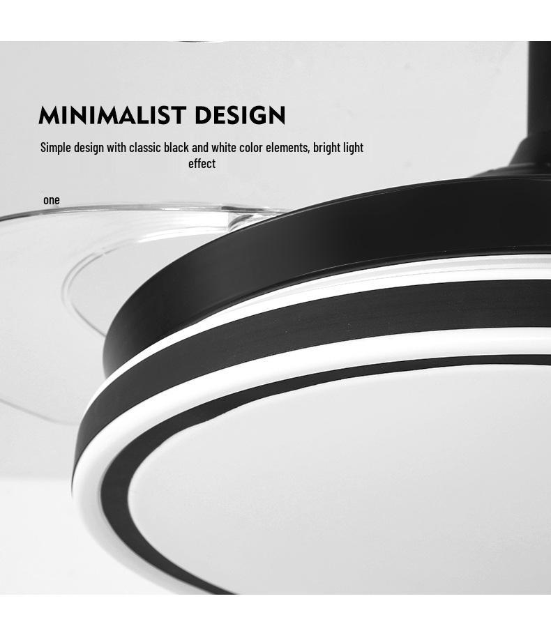 Nordic Ceiling Fan Light with Invisible Blades - Large Airflow for Living, Dining, and Bedroom - Integrated Inverter Electric Fan Chandelier.