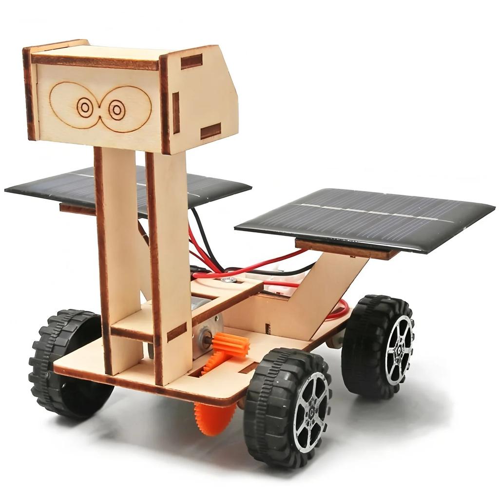 DIY Solar Car Lunar Exploration Vehicle Children's Hand-Assembled Model Diy 3D Wooden Puzzle Science And Education Toys