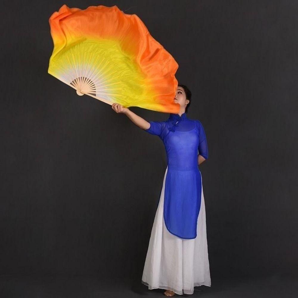 31cm Bamboo Chinese Short Bellydance Fan Hand Dye Adults Fan  Kid Women