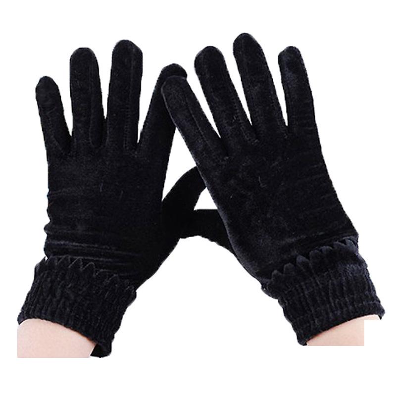 Unisex Gold Velvet Gloves for Autumn/Winter: Sports, Cycling & Driving Warmth