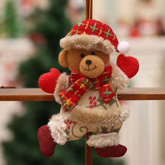 Xmas Tree Decoration Cute Bear Ornament Christmas Ornaments Lightweight Hanging Bear Decoration Tree Pendant Decoration for Home