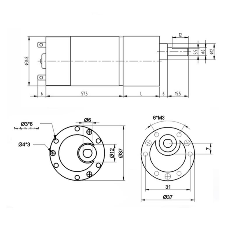 12V High Torque Gear Motor Metal Gear Box Electric Motor Low Speed High Torque Forward Backward Motor Easy to Use