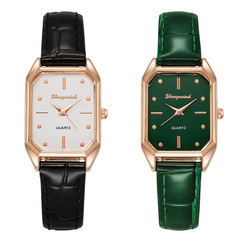 2022 Green Quartz Ladies Watch With Beautiful Square Dial For Live Broadcasting