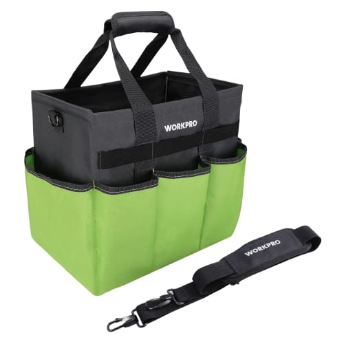 WORKPRO Tool Bag, Tool Storage Container, 330mm Wide X 250mm Deep X 310mm High, with Shoulder Strap, Large Capacity, 400*400D Oxford Cloth with Plasti