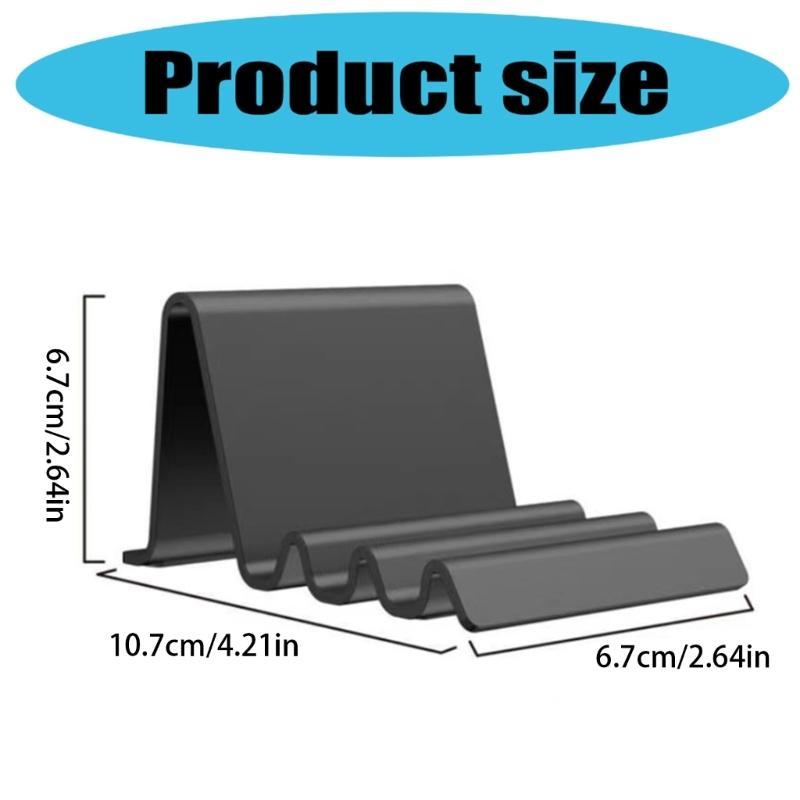 Ergonomic Multiple Angle Waving Shaped Desktop Stand for Mobile Phones E Books Portable ABS Construction Nonslip Base