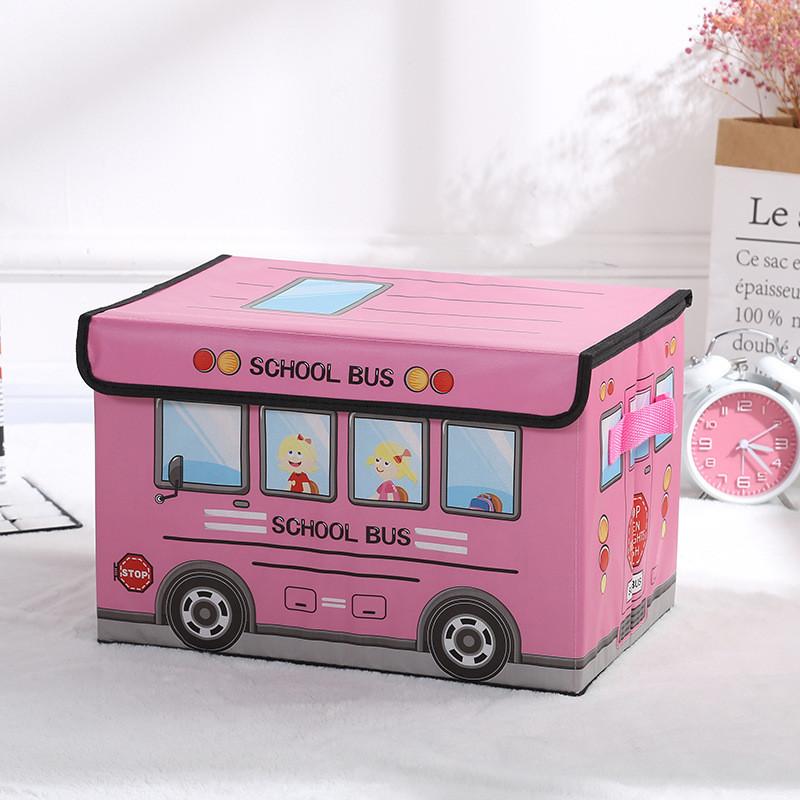 Fabric Storage Bin With Foldable Cover For Car Organizing And Home Use