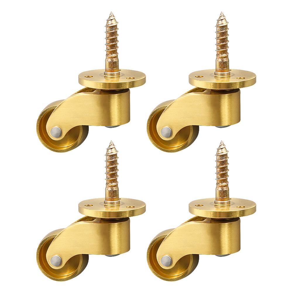 360 Degree Rotation Brass Caster Wheels Brushed Finish Enhanced Mobility Long-lasting Construction Perfect For Heavy Items