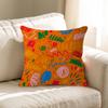 Lebhaftes Orange Kritzeleien Kissenbezug Toon Geschenk Kissenbezug Schlafzimmer Zuhause Sofa Stuhl Sitz Dekor Kissenhülle