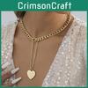 Fashionable Geometric Heart Pendant Necklace In Gold For Charming Women