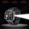 New Smart Watch Men LED Light Flashlight BT Call Music Player Sport Fitness Bracelet Calories Ultra Large Screen Smartwatch