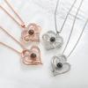 One hundred sentences I love you LOVE necklace, high-end projection stone One hundred languages Love necklace