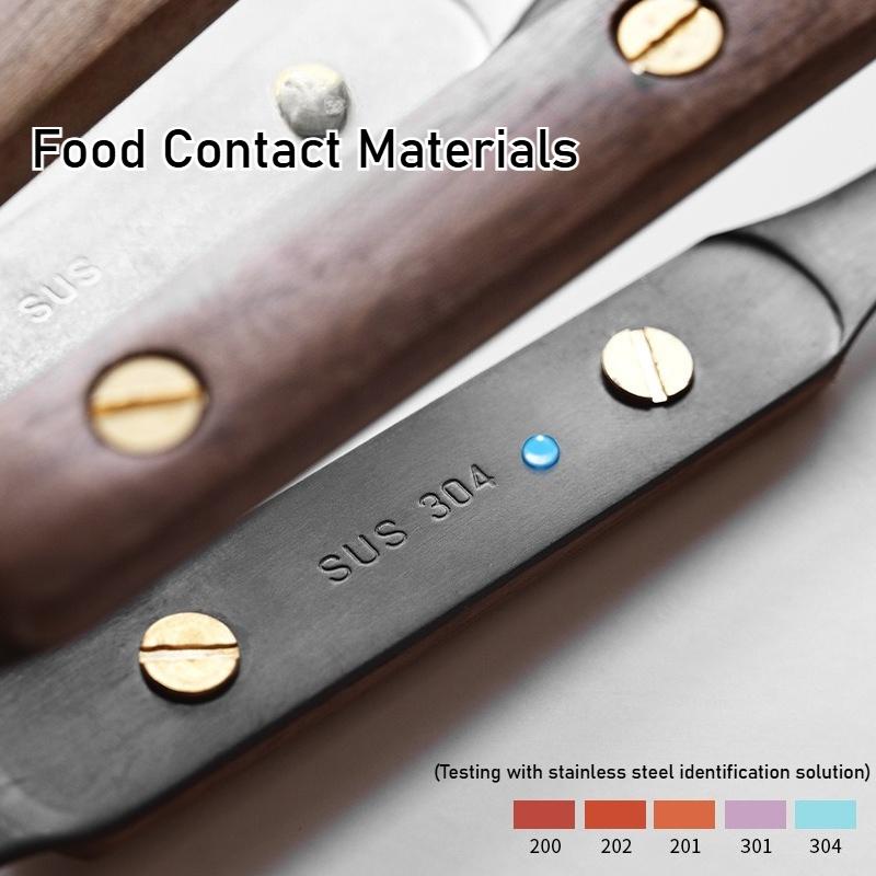 Walnut Stainless Steel Food Anti-scalding Food Clip Food Tongs Meat Salad Bread Serving Tongs for Barbecue Cooking Utensils