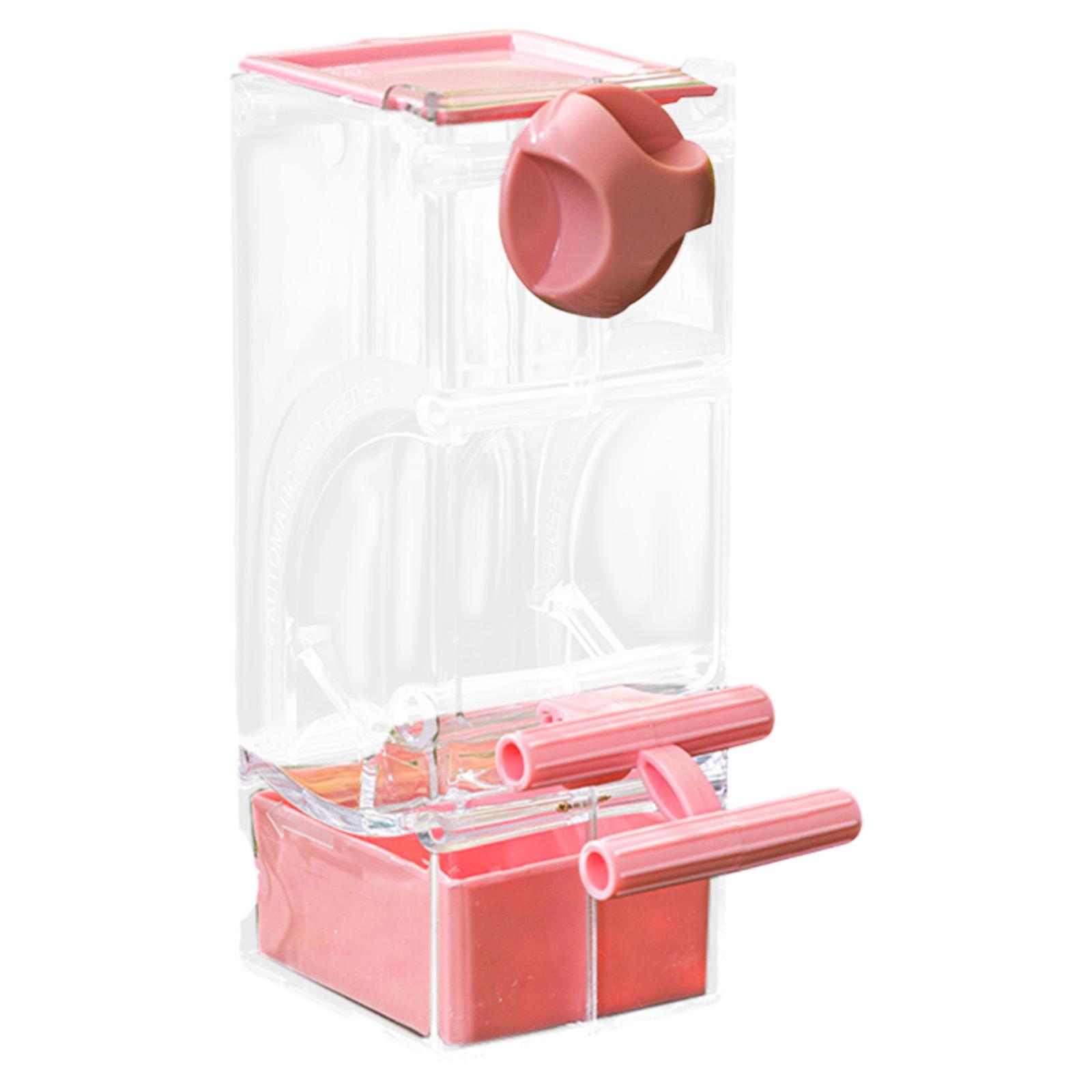 

Plastic Bird Feeder Station Automatic Seed Dispenser for Cockatiel Parrot Lovebird Budgerigar Cage Accessories розовый