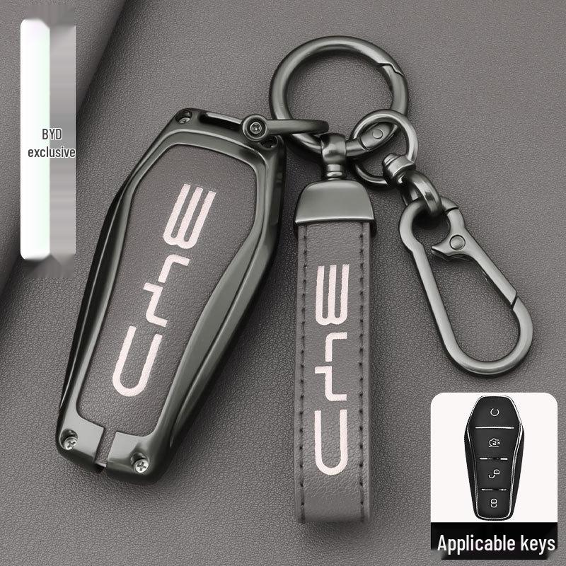 BYD Key Case for Models: Qin, Han Plus DMI, Song Pro, Tang, Yuan, Destroyer 05, Seagull, Dolphin, and Lion – Shell Buckle Design