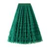 Fairy White Tulle Pleated Long Midi Skirt for Women - Spring/Autumn 2024 Collection.