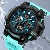 Fashion LOQNCE 98007 Men's Watch 5ATM Waterproof Watches for Men High Quality Dual Movement Multifunctional Electronics Watch